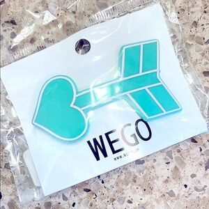 🇯🇵 NWT WEGO Japanese Large Barrette Hair Clip: mint green heart arrow